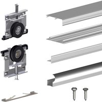 Schiebetürbeschlag slid'up 220, 270 cm, 18 mm, 3 Türen bis 70 kg, silber, für Schränke, Kleiderschränke, Wandschränke von SLID’UP BY MANTION