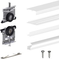 Schiebetürbeschlag slid'up 220, 180 cm, 18 mm, 2 Türen bis 70 kg, weiß, für Schränke, Kleiderschränke, Wandschränke von SLID’UP BY MANTION