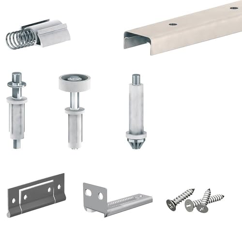 Schiebetürbeschlag FALTSYSTEM SLID'UP 200, Laufschiene 908 mm, für 2 Paneele bis 14 kg, für Falttüren, Schränke, Nischen von SLID'UP