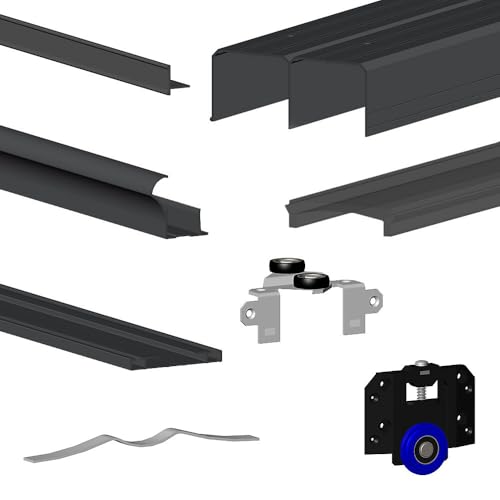 Schiebetürbeschlag SLID'UP 280, Laufschiene 200 cm, schwarz, für 2 Türen mit 18 mm Türstärke, bis 50 kg von SLID'UP