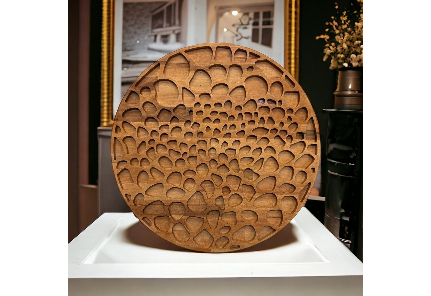 SLIDIX Wanddekoobjekt Akustikpaneele Wandpaneele runde Wandkunst Wanddeko Wandskulptur r2 (1 St) von SLIDIX
