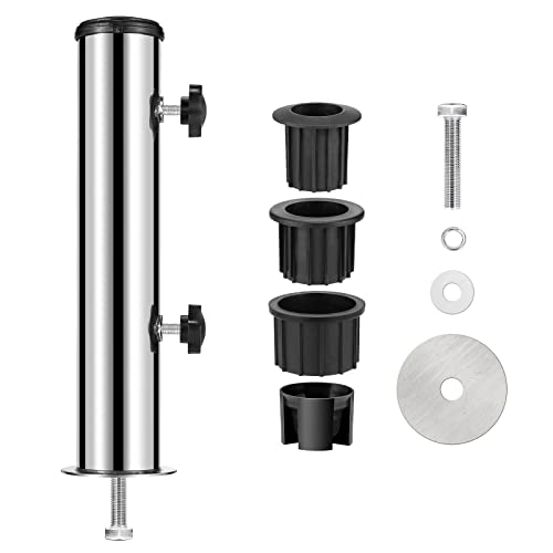 Garten Sonnenschirm Standrohre Geliefert, Universal SonnenschirmStandrohr mit 3 TLG Reduzierring(48/38/32 mm) Sonnenschirm Hülse Stände, Schirmbaser Standrohr für Granit, Eisenplatte, Zementplatte von SLIIMU