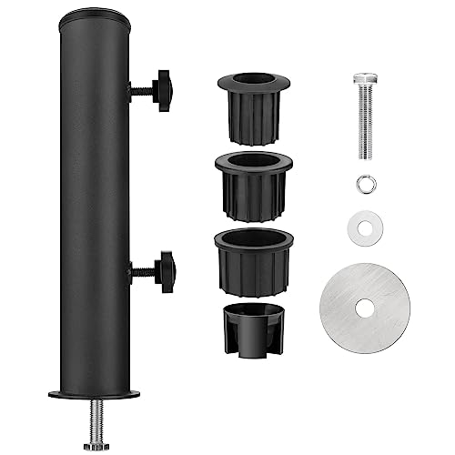 Garten Sonnenschirm Standrohre Geliefert, Universal SonnenschirmStandrohr mit 3 TLG Reduzierring(48/38/32 mm) Sonnenschirm Hülse Stände, Schirmbaser Standrohr für Granit, Eisenplatte, Zementplatte von SLIIMU