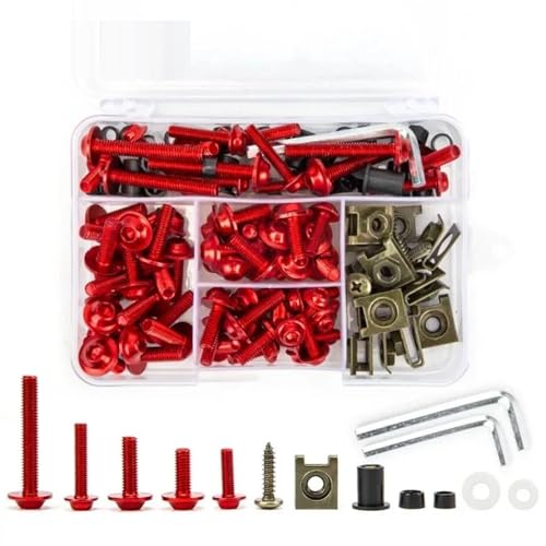 Werkzeugkasten 177PCS Komplette Verkleidung Schrauben Schrauben Kit Für Pegaso RSV Für Mille RS50 Rs 660 125 Rsv4 Rs660 Für Shiver 750 Für Tuareg 660 Geändert (Color : Rosso) von SLIMES