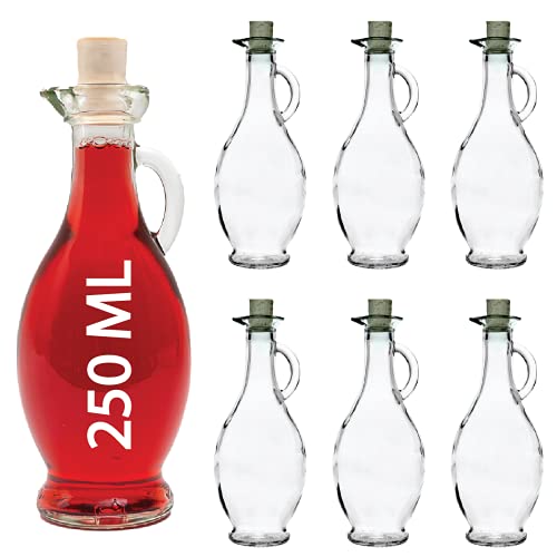 casavetro 6 x 250 ml Leere Glas-Flaschen Karaffe Glaskaraffe Essig ÖL Behälter von casavetro