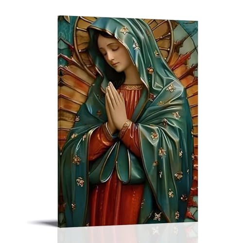 Religiöse Poster, die eine Statue der Jungfrau Maria oder Wandkunst darstellen, dekoratives Gemälde, Wandbild, moderne Dekoration, hängendes Kunstposter, 20 x 30 cm Religiöse Poster, die eine Statue der Jungfrau Maria oder Wandkunst darstellen, dekoratives Gemälde, Wandbild, moderne Dekoration, hängendes Kunstposter, 20 x 30 cm von SLKJYX
