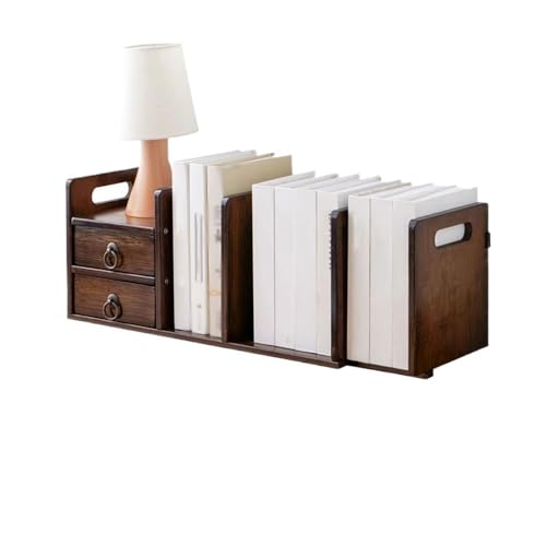 SLMslmsh-5188 Bücherregal, Walnussholz, Bambus-Aufbewahrungs-Organizer, Schreibtisch-Ausstellungsregal, Mehrzweck-Bücherregal für Zuhause, Küche oder Arbeitszimmer, Bücheraufbewahrung, Organizer von SLMslmsh-5188