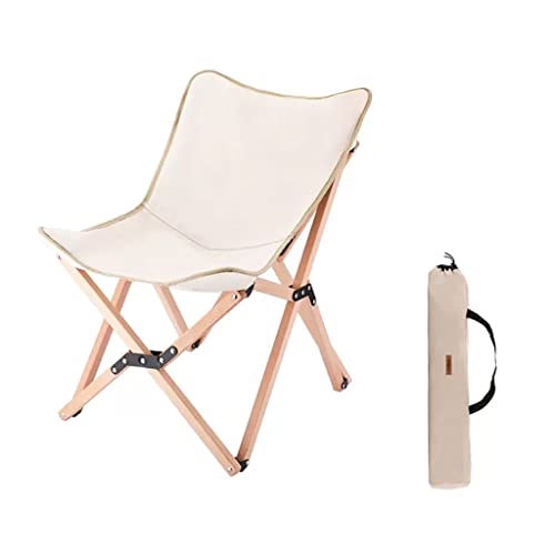 Butterfly Chair, zusammenklappbarer Gartenstuhl aus Holz für den Innenbereich für Erwachsene, Rahmen aus Naturholz und leichter Camping-Gartenstuhl aus Segeltuch, tragbare Esszimmerstühle für die von SLOKFV5