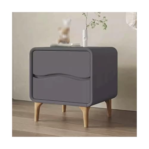 SLOKFV5 Bedside Table Massivholz Nachttisch mit 2 Schubladen Moderner Nachttisch mit Mikrofaserleder und Holzbeinen Creme -Stil -Lagerschrank für Schlafzimmer Kleiner Raum Nachtschrank von SLOKFV5