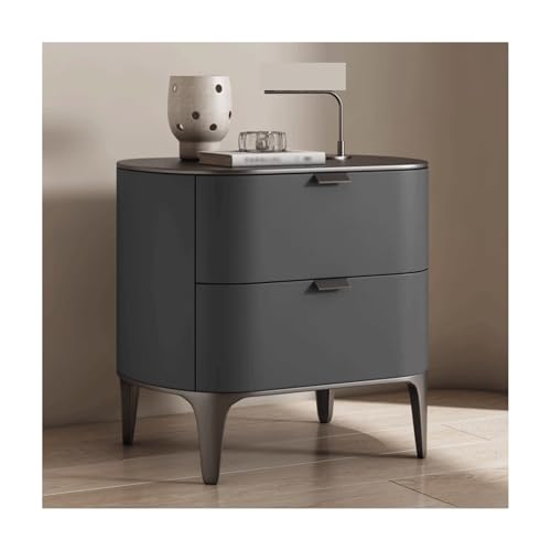 SLOKFV5 Bedside Table Moderner Nachttisch mit 2 Schubladen Massivholz Nachttisch mit Metallbeinen minimalistischer Endtisch Mikrofaser Lederspeicher für Schlafzimmer Nachtschrank von SLOKFV5