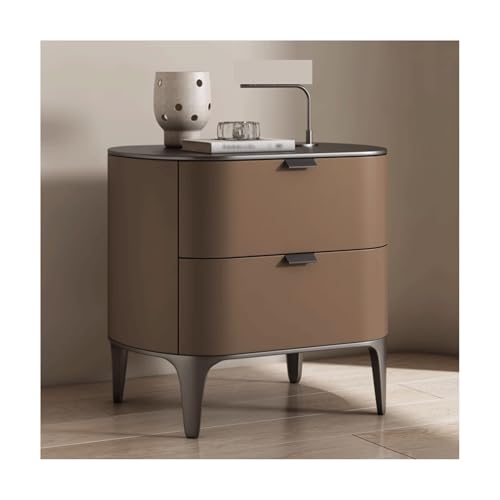 SLOKFV5 Bedside Table Moderner Nachttisch mit 2 Schubladen Massivholz Nachttisch mit Metallbeinen minimalistischer Endtisch Mikrofaser Lederspeicher für Schlafzimmer Nachtschrank von SLOKFV5