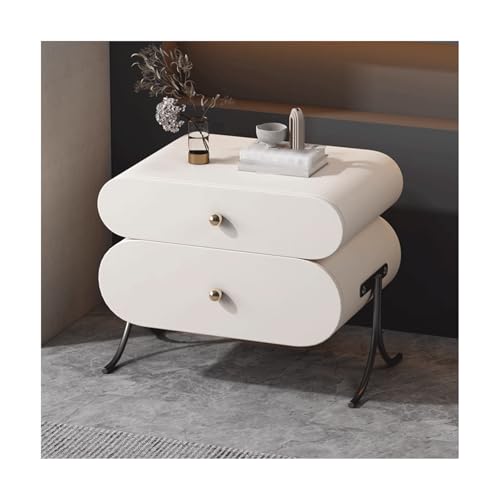 SLOKFV5 Bedside Table Moderner Nachttisch mit 2 Schubladen Massivholz Nachttisch mit Mikrofaser -Leder- und Metallbeinen am Ende Table minimalistische Schlafzimmerschrank Nachtschrank von SLOKFV5