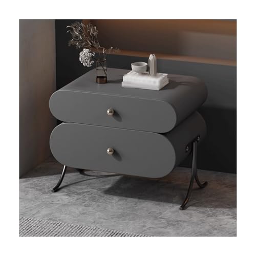 SLOKFV5 Bedside Table Moderner Nachttisch mit 2 Schubladen Massivholz Nachttisch mit Mikrofaser -Leder- und Metallbeinen am Ende Table minimalistische Schlafzimmerschrank Nachtschrank von SLOKFV5