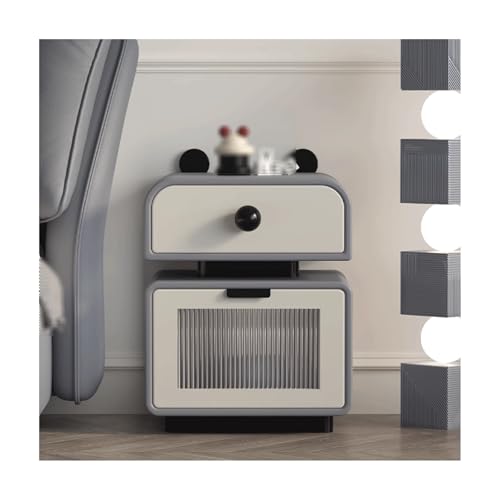 SLOKFV5 Bedside Table Nachttisch -Cartoon -Nachttisch im Creme -Stil mit 2 Schubladen süßer Nachtständer modern Nachtschrank von SLOKFV5