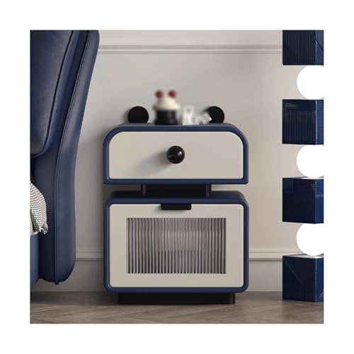 SLOKFV5 Bedside Table Nachttisch -Cartoon -Nachttisch im Creme -Stil mit 2 Schubladen süßer Nachtständer modern Nachtschrank von SLOKFV5