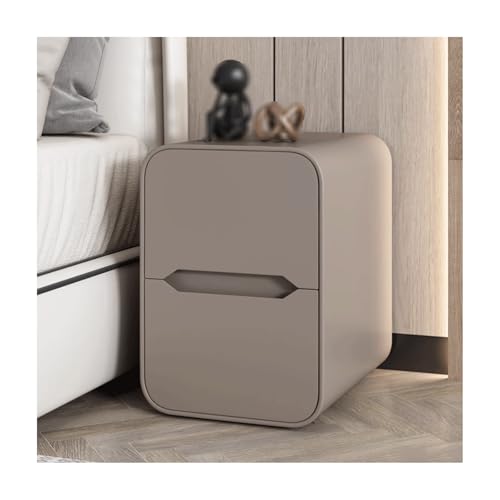 SLOKFV5 Bedside Table Schmaler Nachttisch mit 2 Schubladen massiv Holz Leder Nachttisch Moderne schlanke Nachtständer minimalistischer Nachttschrank für Wohnzimmer Schlafzimmer Nachtschrank von SLOKFV5