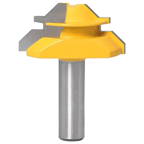 Nut- und Feder-Fräser-Bit-Werkzeug-Set ½ Zoll Schaft mit 45° Gehrungs-Bit ½ Zoll 12 mm Schaft – massiver Stahl, Holzbearbeitungswerkzeuge (Size : 1pcs 12mm Shank) von SLOYCA