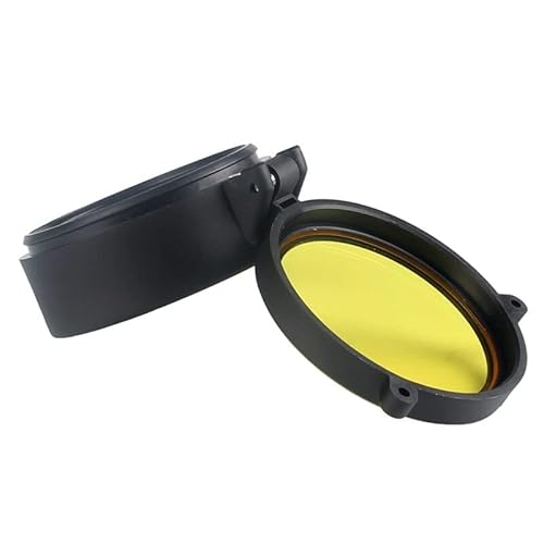SLOYCA 1 stück 30-69 MM gelb transparent zielfernrohr objektivabdeckung flip up schnellfeder schutzkappe objektivdeckel for Airsoft Gun Kaliber (Color : 44mm) von SLOYCA