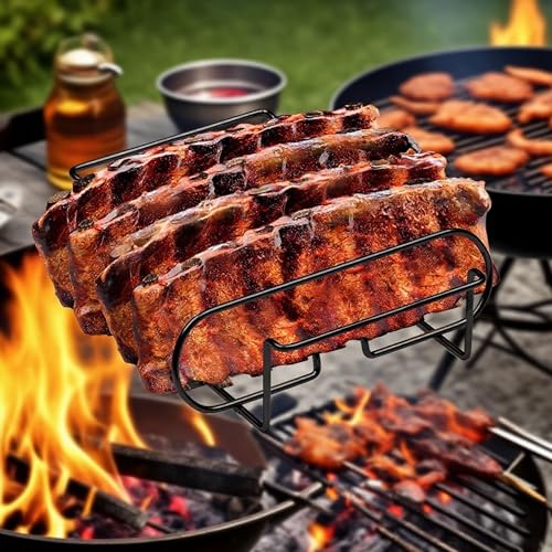 SLQM Rippenständer, Grill, tragbar, antihaftbeschichtete Oberfläche, geeignet zum Grillen von Steaks, Fleischgerichten, mehrere Fächer, Keine Angst vor hohen Temperaturen, Outdoor-Werkzeuge SLQM Rippenständer, Grill, tragbar, antihaftbeschichtete Oberfläche, geeignet zum Grillen von Steaks, Fleischgerichten, mehrere Fächer, Keine Angst vor hohen Temperaturen, Outdoor-Werkzeuge von SLQM