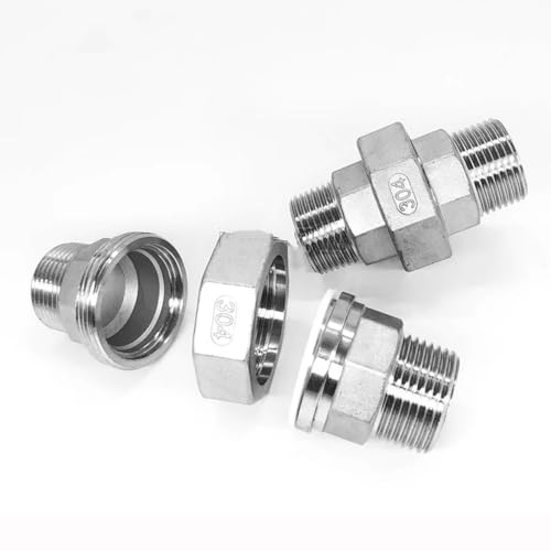 Fitting, 1 Stück 1/4 3/8 1/2 1 1-1/4 1-1/2 2 Bspt Außengewindeanschluss Edelstahl Ss304 Rohrverschraubung Klasse 150 Silber(2") von SLSKO