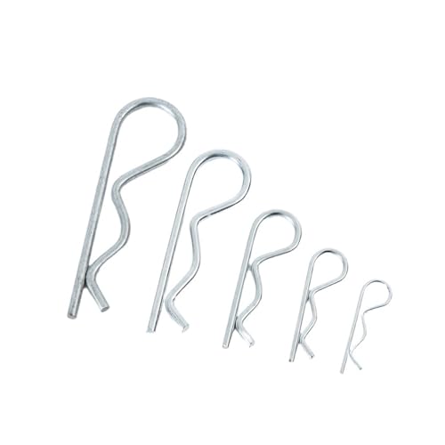 R-Clips, 500 Stück Edelstahl M0.8-M8 B-Typ-Stift/Splintstift/Wellen-Haarnadelstift-Sicherungsstift-Einsatz R-Typ/Clip (Farbe: Silber, Größe: M1.8X40)(M0.8X16) von SLSKO