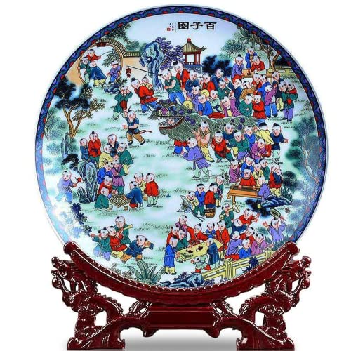 SLSKO 26cm Chinesische Charakter Muster Dekorative Platten Ornamente Keramik Hängen Platten von SLSKO