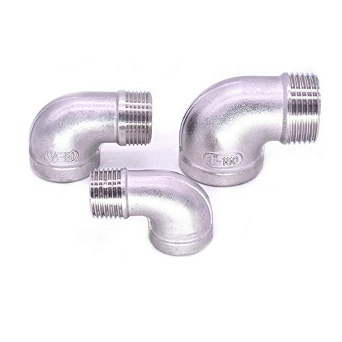 SLSKO FA 1/8" 1/4" 3/8" 1/2" 3/4" 1" Innengewinde X Außengewinde Straßenwinkel 90 Grad abgewinkelter Edelstahl-Rohrverbinder/DN20(Dn8) von SLSKO