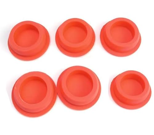 T-förmiger Dichtungsstopfen, 6 Stück, T-förmige Dichtungslochstopfen aus Silikonkautschuk, Rot, 11–48,5 mm(30.3mm) von SLSKO