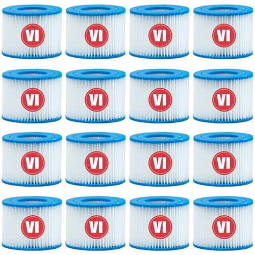 SLSM Typ VI Spa-Filter und Whirlpool-Filter, Ersatzkartusche für aufblasbare Whirlpool-Filter, Filterkartusche für Schwimmbad (16 Stück) von SLSM