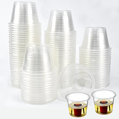 SLTAXAR 100 Stück Jager Bomb shot becher Schnapsgläser Schnapsbecher 175+25ml Shotgläser Stamperl Plastikbecher Schnaps Shot Becher Trinkbecher für Party Spaß Hochzeiten von SLTAXAR