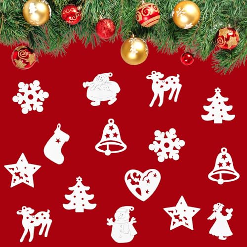 SLTAXAR 150 Stück Streudeko Weihnachten Holzanhänger Weihnachten Weihnachtsdeko Holzsterne zum Basteln 2.5-3.5cm Streudeko Schneeflocken Holz mini Weihnachtsschmuck Weiß für DIY Basteln Tischdeko von SLTAXAR