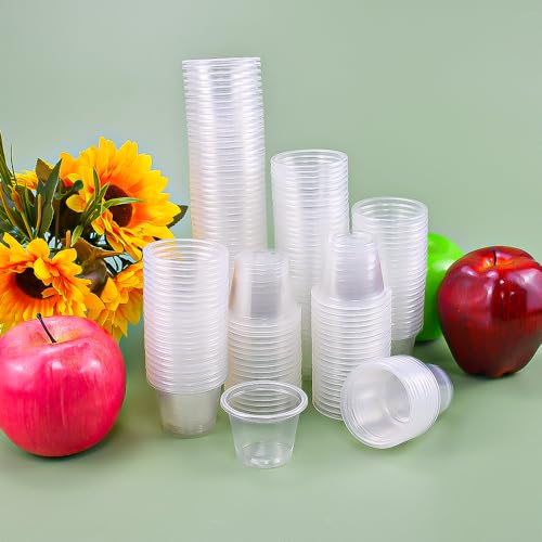 SLTAXAR 40 ml Schnapsgläser Plastik Schnapsbecher 200 Stück Shotgläser Plastik Stamperl 4cl Plastikbecher Schnaps Transparente Shot Becher Plastik 4cl Trinkbecher Kurz für Party Spaß Hochzeiten von SLTAXAR
