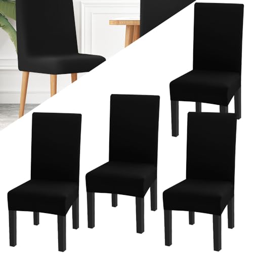 SLTAXAR 4er Set Stuhlhussen Stretch Polyester Elastischer Abnehmbarer Stuhlbezug Schwingstuhl Waschbar Stuhlüberzug Schwarz Universale Überzüge für Stühle Stuhlschoner Bezug für Bankett Hotel Büro SLTAXAR 4er Set Stuhlhussen Stretch Polyester Elastischer Abnehmbarer Stuhlbezug Schwingstuhl Waschbar Stuhlüberzug Schwarz Universale Überzüge für Stühle Stuhlschoner Bezug für Bankett Hotel Büro von SLTAXAR
