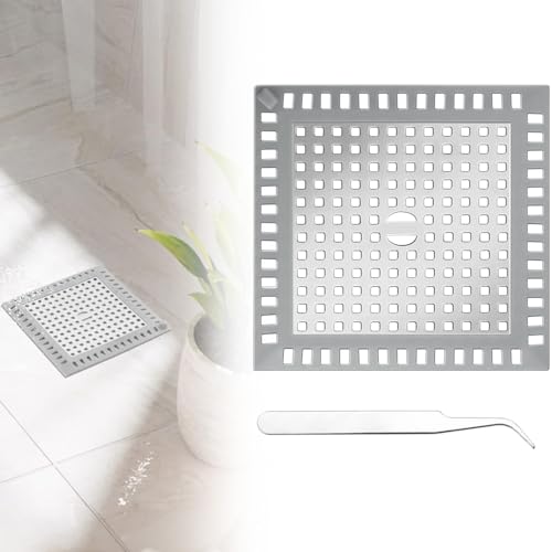 SLTAXAR Quadratisches Abflusssieb für Dusche - Edelstahl Haarsieb Haarfänger mit Pinzette - 10,15cm für Badezimmer SLTAXAR Quadratisches Abflusssieb für Dusche - Edelstahl Haarsieb Haarfänger mit Pinzette - 10,15cm für Badezimmer von SLTAXAR