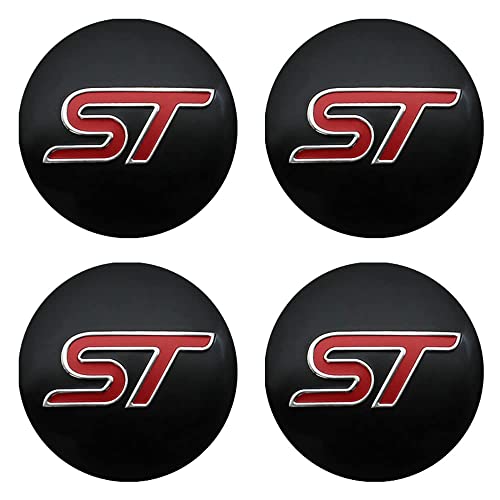 4 Stück Auto Nabendeckel Radnabenkappen für Ford ST Focus x 2 3 Kuga Fiesta Mondeo Felgendeckel Schmücken Zubehör,C-56MM von SLURF