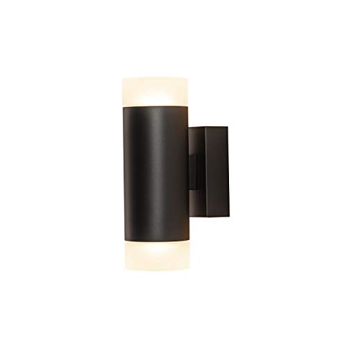 SLV Wandleuchte ASTINA zur Innen-Beleuchtung von Wänden, Treppen, Eingängen | Wand-Strahler, Wandlampe, Up- and Down-Light, Innenleuchte, Design-Leuchte, Flurlampe | 2x GU10, max. 10W, schwarz von SLV