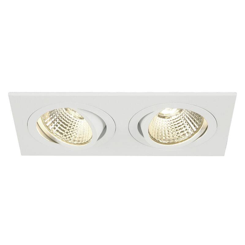 NEW TRIA II LED DL SQUARE Set, mattweiß, 2x6W, 38, 2700K, inkl. Treiber, Clipfed. von SLV