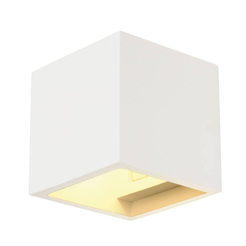 PLASTRA CUBE Wandleuchte, eckig, weißer Gips, G9, max. 42W von SLV