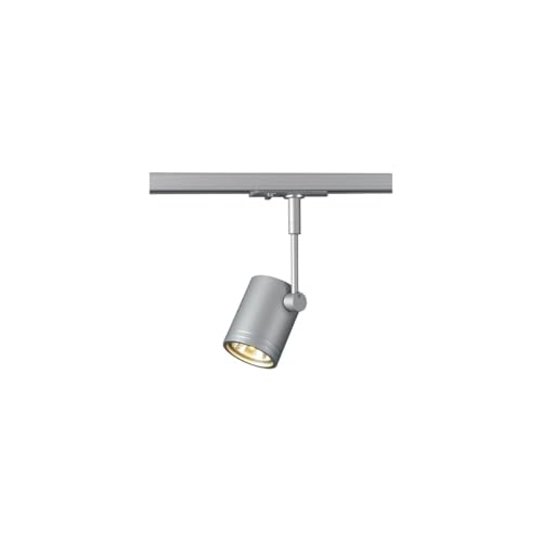 SLV 1-Phasen-Strahler BIMA I | Dreh- und schwenkbar, LED Spot, Deckenleuchte, Schienen-System, Schienenstrahler, Innenbeleuchtung, max. 50W 1P-Lampe | GU10 QPAR51, alu-silber von SLV