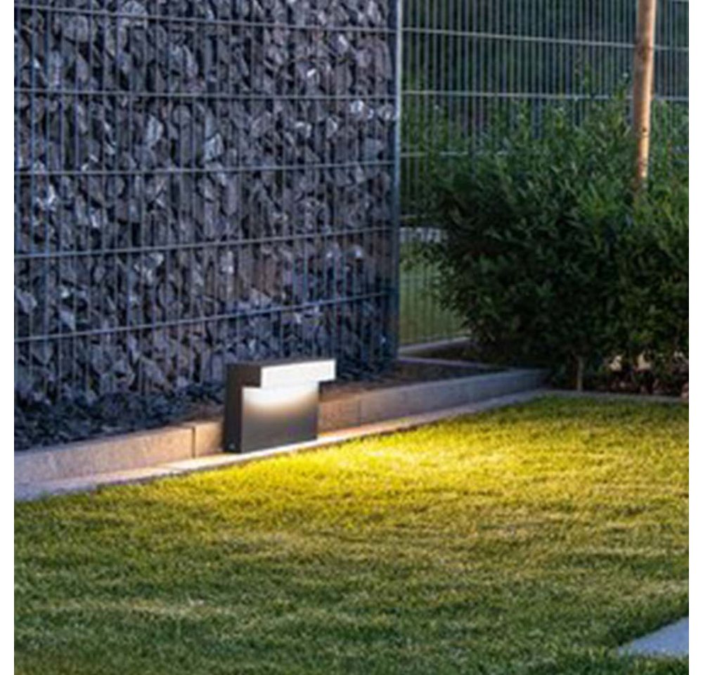 SLV Außen-Stehlampe LED Wegeleuchte L-Line in Anthrazit und Weiß-satiniert 11,5W 810lm, LED von SLV