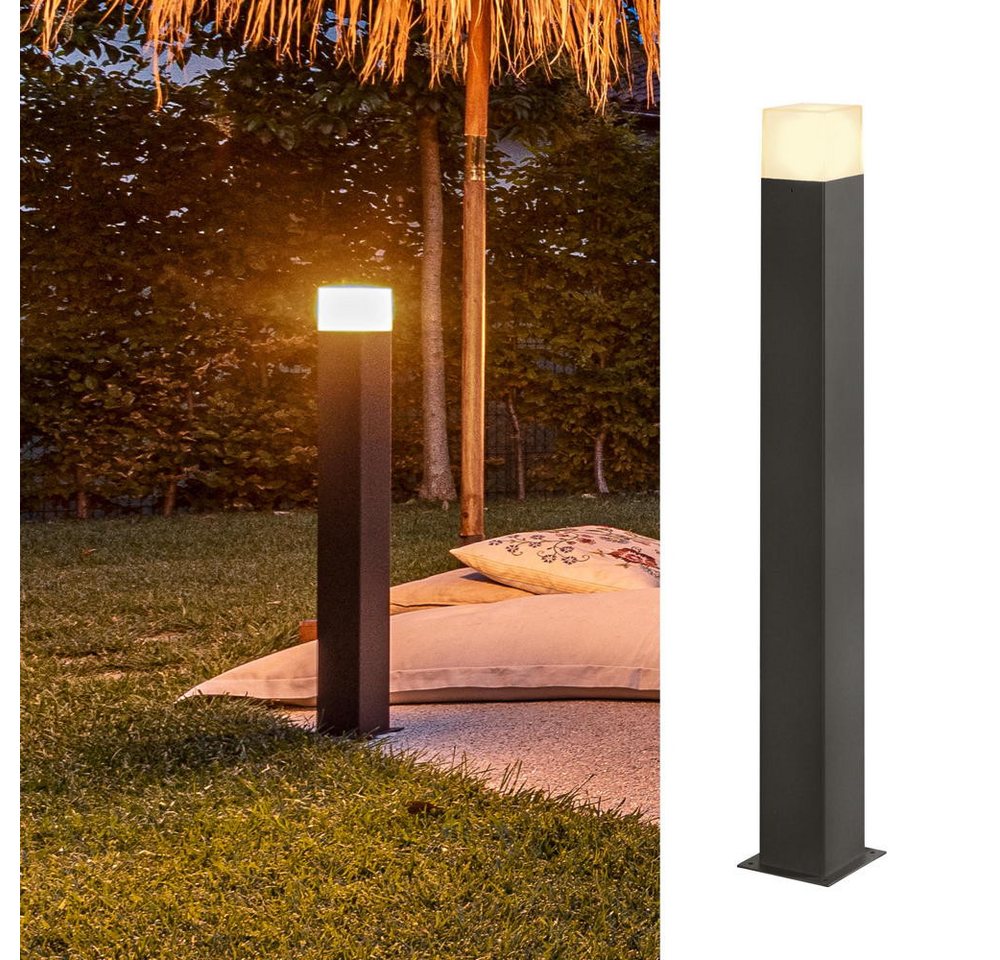 SLV Außen-Stehlampe Wegeleuchte Grafit in Schwarz E27 IP44 von SLV