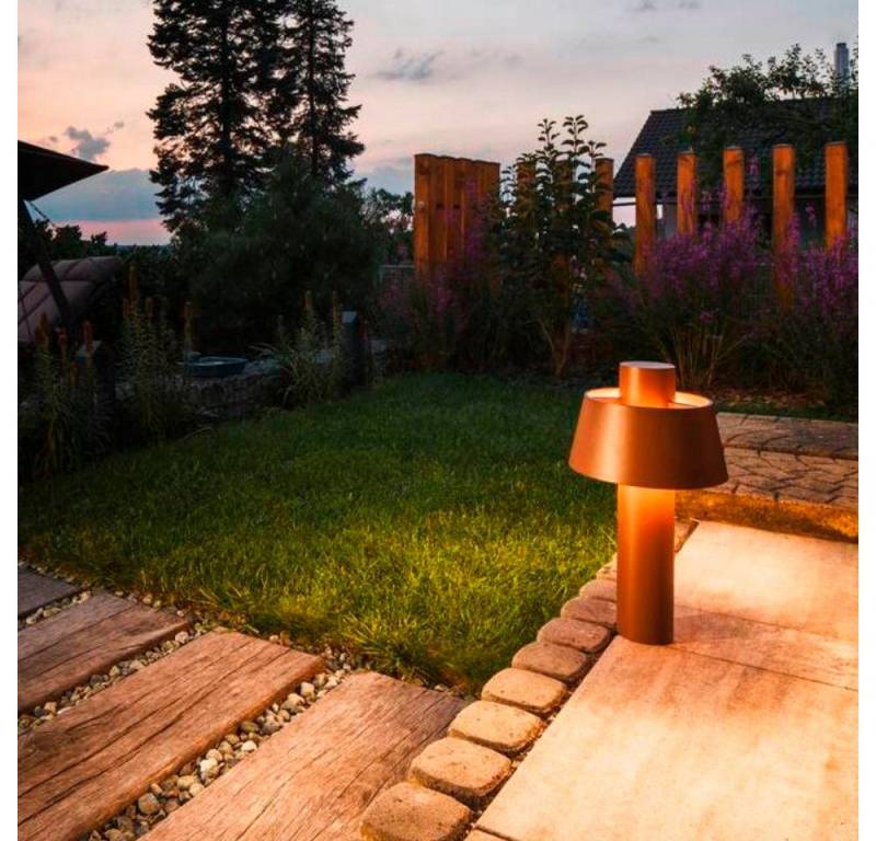SLV Außen-Stehlampe Wegeleuchte Photoni in Rostfarbig E27 IP55 450mm von SLV