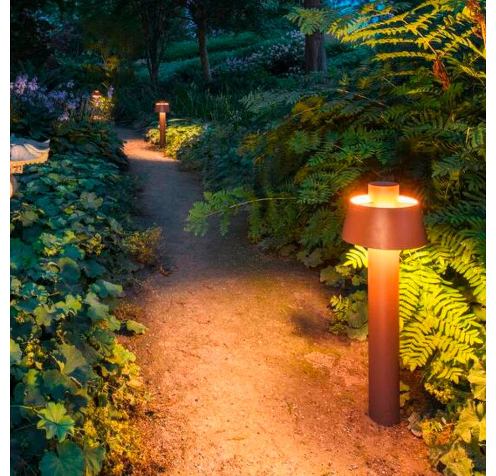 SLV Außen-Stehlampe Wegeleuchte Photoni in Rostfarbig E27 IP55 750mm von SLV