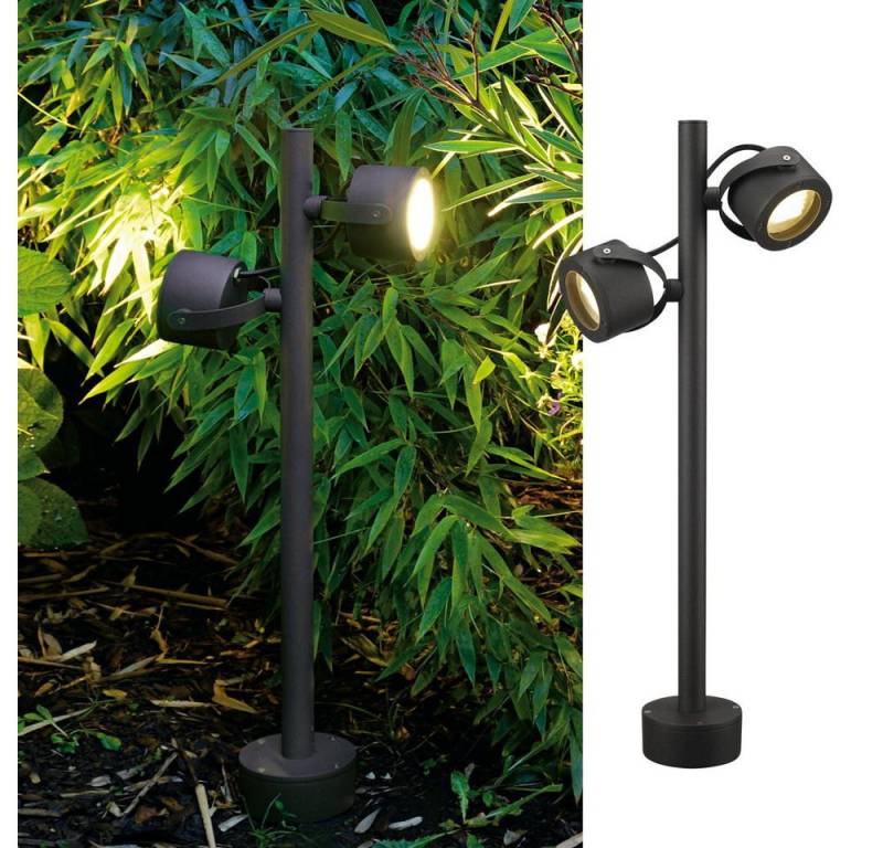 SLV Außen-Stehlampe Zweiflammige Stehleuchte Sitra, GX53, anthrazit von SLV