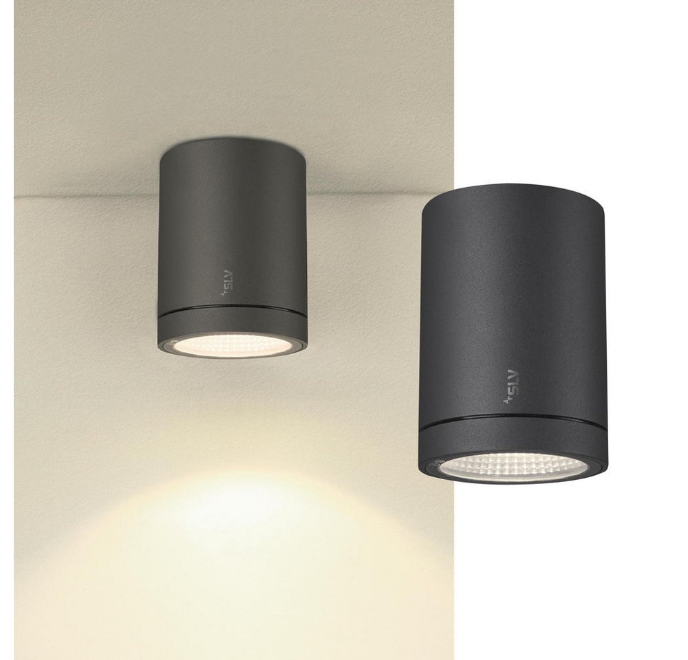 SLV Außen-Wandleuchte LED Deckenleuchte Enola in Anthrazit und Transparent 9W 580lm IP65, LED SLV Außen-Wandleuchte LED Deckenleuchte Enola in Anthrazit und Transparent 9W 580lm IP65, LED von SLV