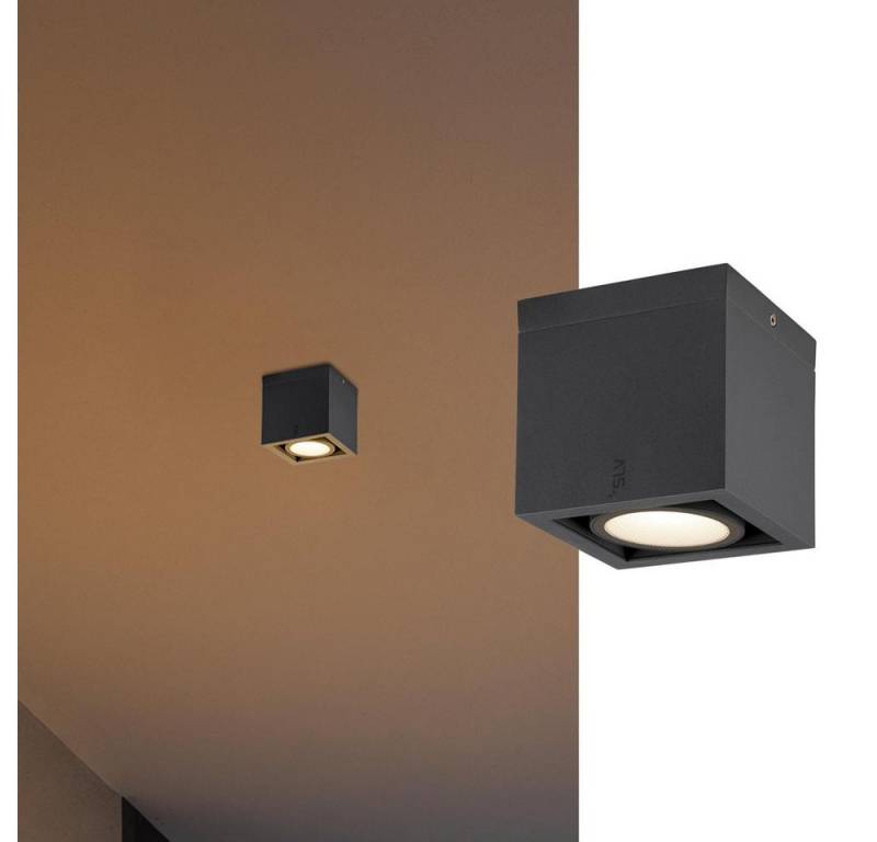 SLV Außen-Wandleuchte LED Deckenleuchte Eskina Frame in Anthrazit 15W 1100lm IP65, LED von SLV