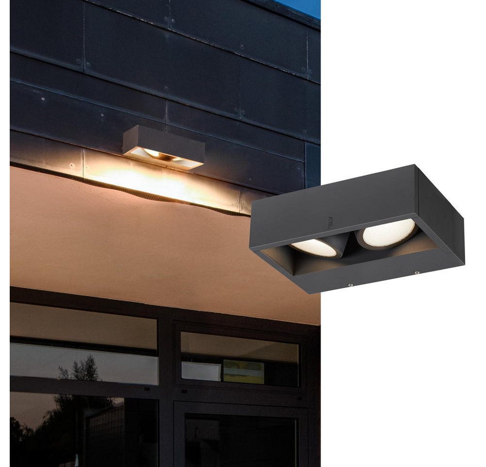 SLV Außen-Wandleuchte LED Wandleuchte Eskina Frame in Anthrazit 2x 13,5W 2200lm IP65, LED SLV Außen-Wandleuchte LED Wandleuchte Eskina Frame in Anthrazit 2x 13,5W 2200lm IP65, LED von SLV