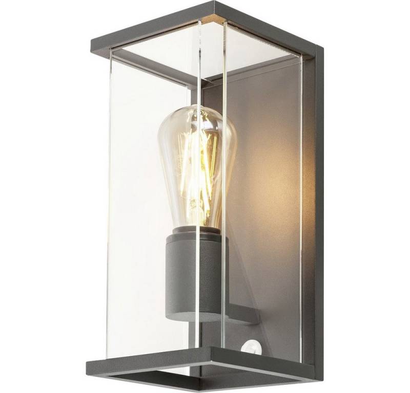 SLV Außen-Wandleuchte SLV QUADRULO SENSOR 1002402 Wandleuchte EEK: E (A - G) E27 Anthrazit von SLV