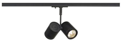 SLV BIMA | LED Strahler 1-Phasen, Dreh- und schwenkbarer Schienen-Strahler, Deckenstrahler, Deckenleuchte, Schienensystem, Innenleuchte | 2xGU10, inkl. 1Phasen-Adapter von SLV