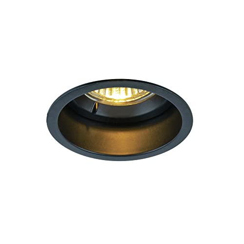 SLV Deckeneinbauleuchte HORN / Spot, Fluter, Deckenstrahler, Deckenleuchte, Einbau-Leuchte LED, Innen-Beleuchtung / GU10 IP20/IP44 25W schwarz von SLV